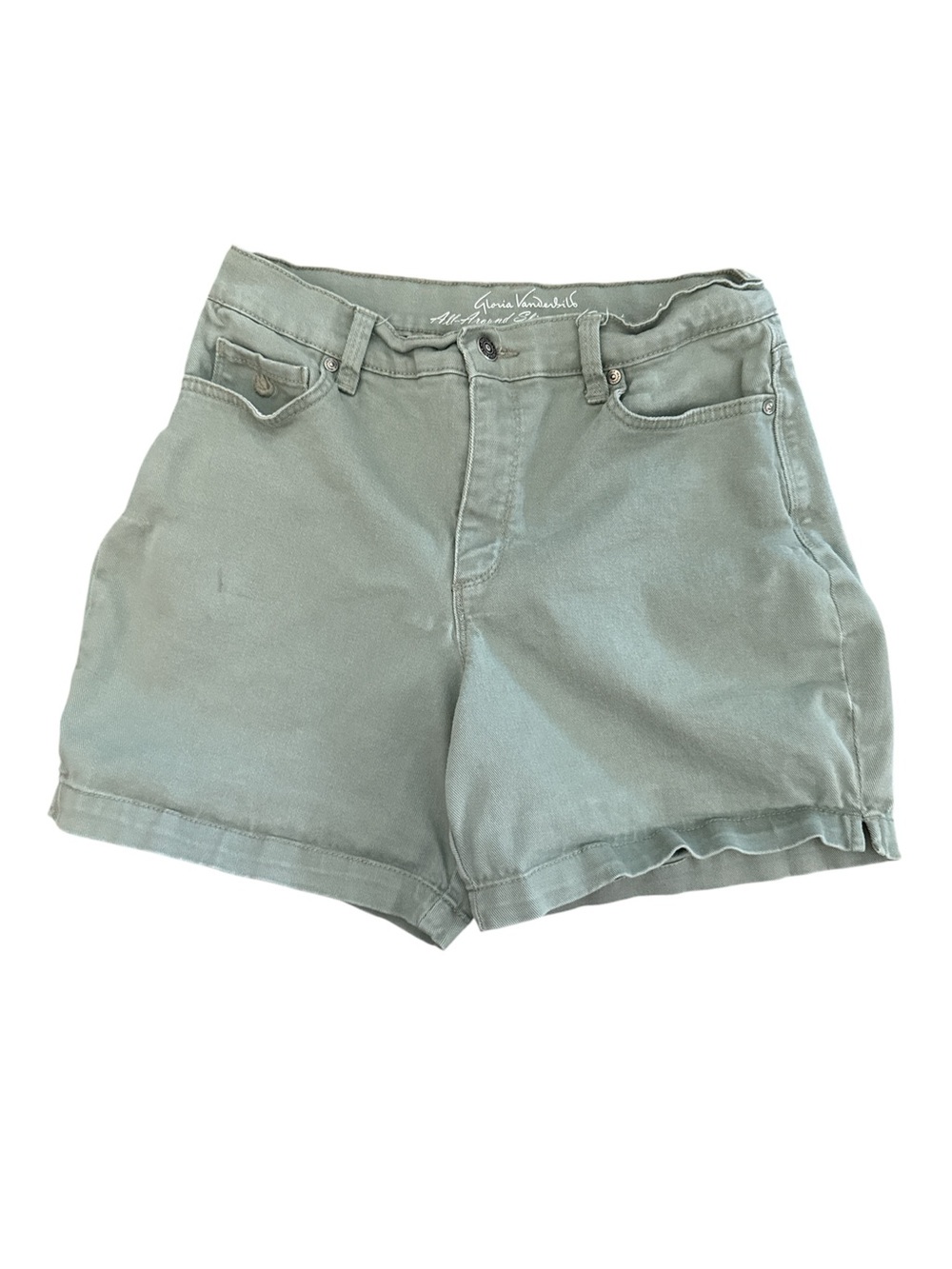 Gloria Vanderbilt Sage Green Amanda Denim Shorts Size 6